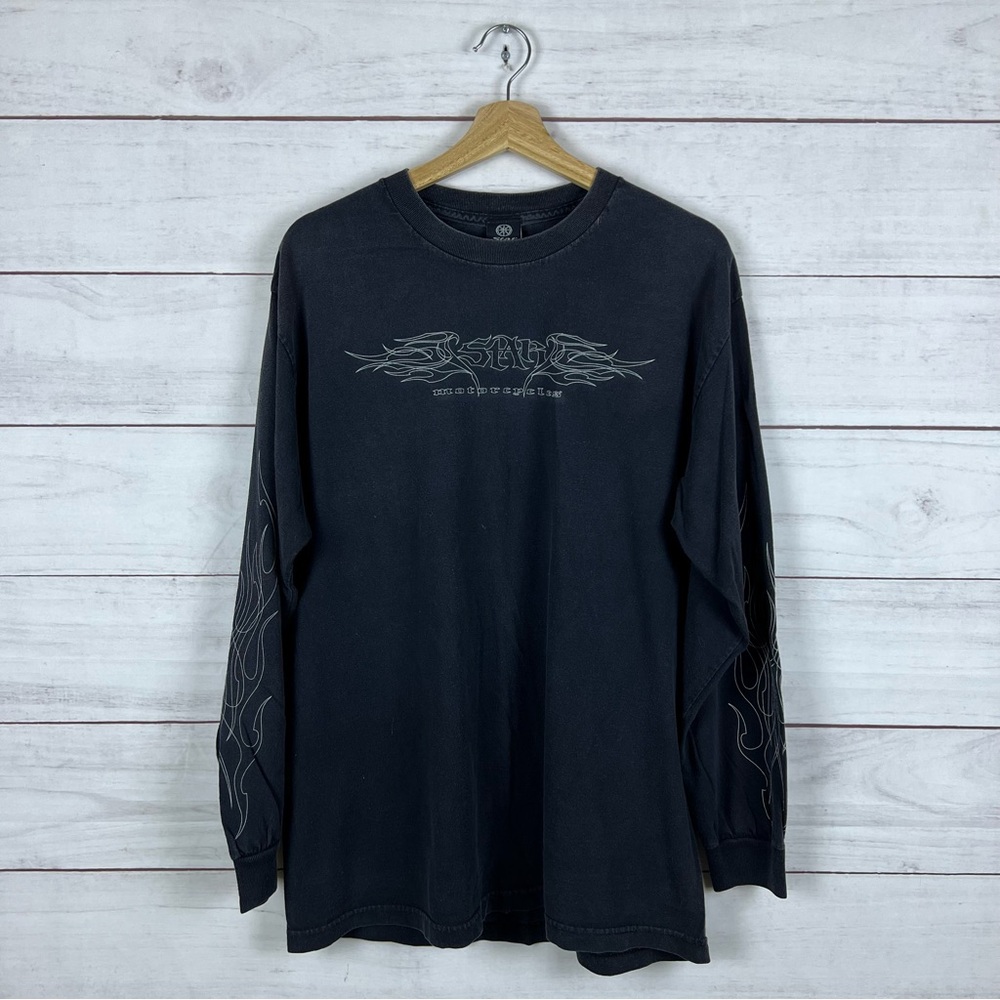 RARE Vintage Y2K Star Motorcycles Yamaha Flames Sleeves Shirt Large